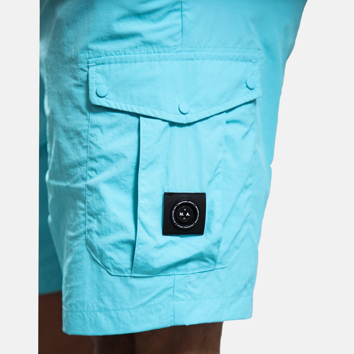 Marshall Artist Newport Cargo Short Cyan | Northern Threads Designer Menswear