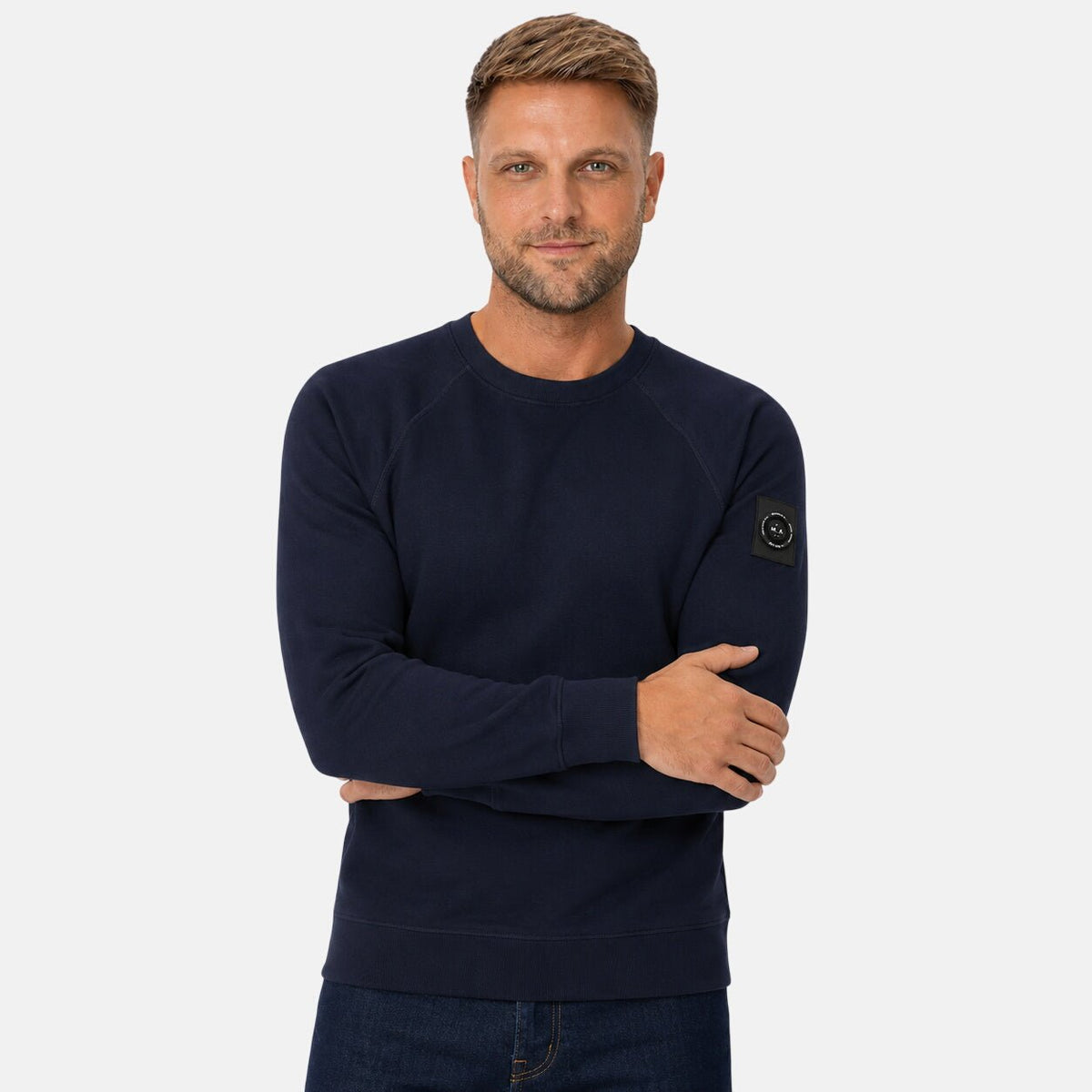 Marshall Artist Siren Crew Sweatshirt Navy | Northern Threads Designer Menswear