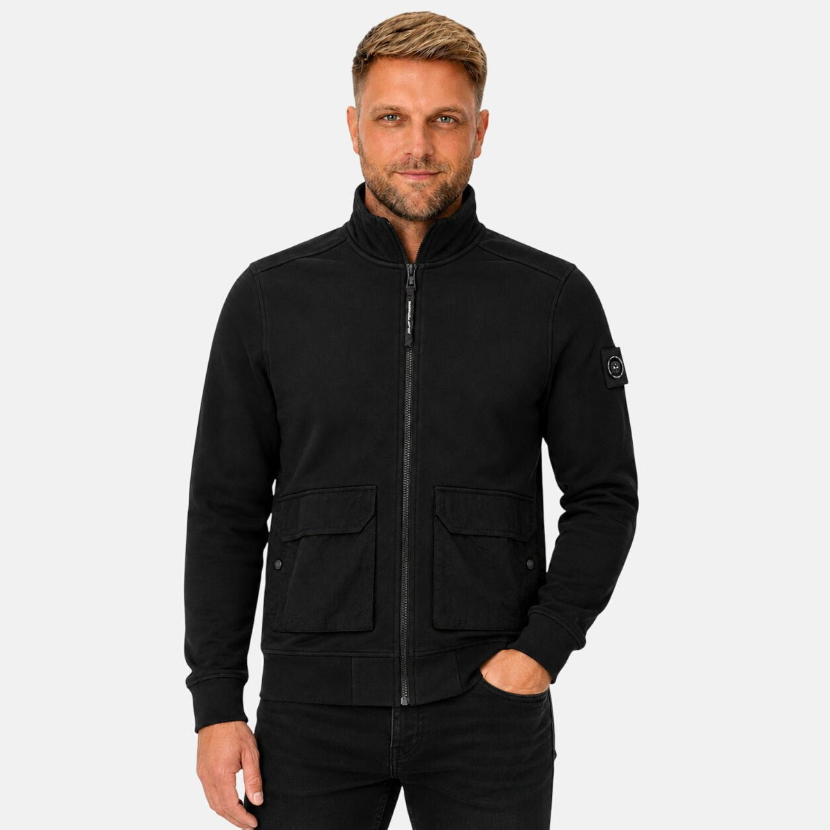 Marshall Artist Streatham Full Zip Sweatshirt Black | Northern Threads Designer Menswear