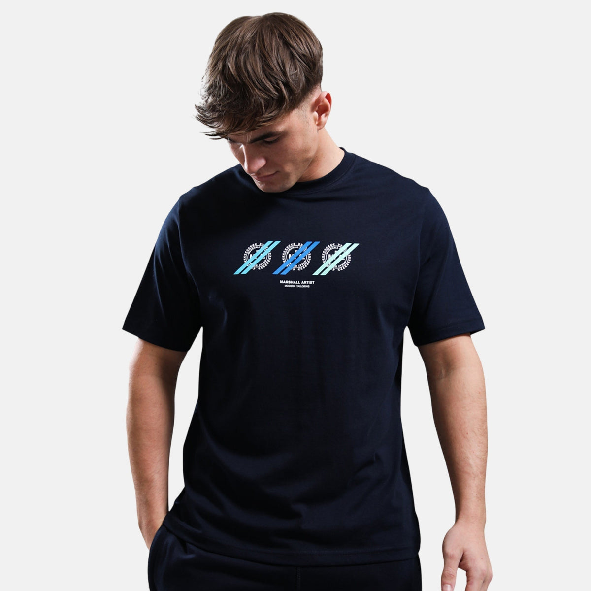 Marshall Artist Treble T-Shirt Navy | Northern Threads Designer Menswear