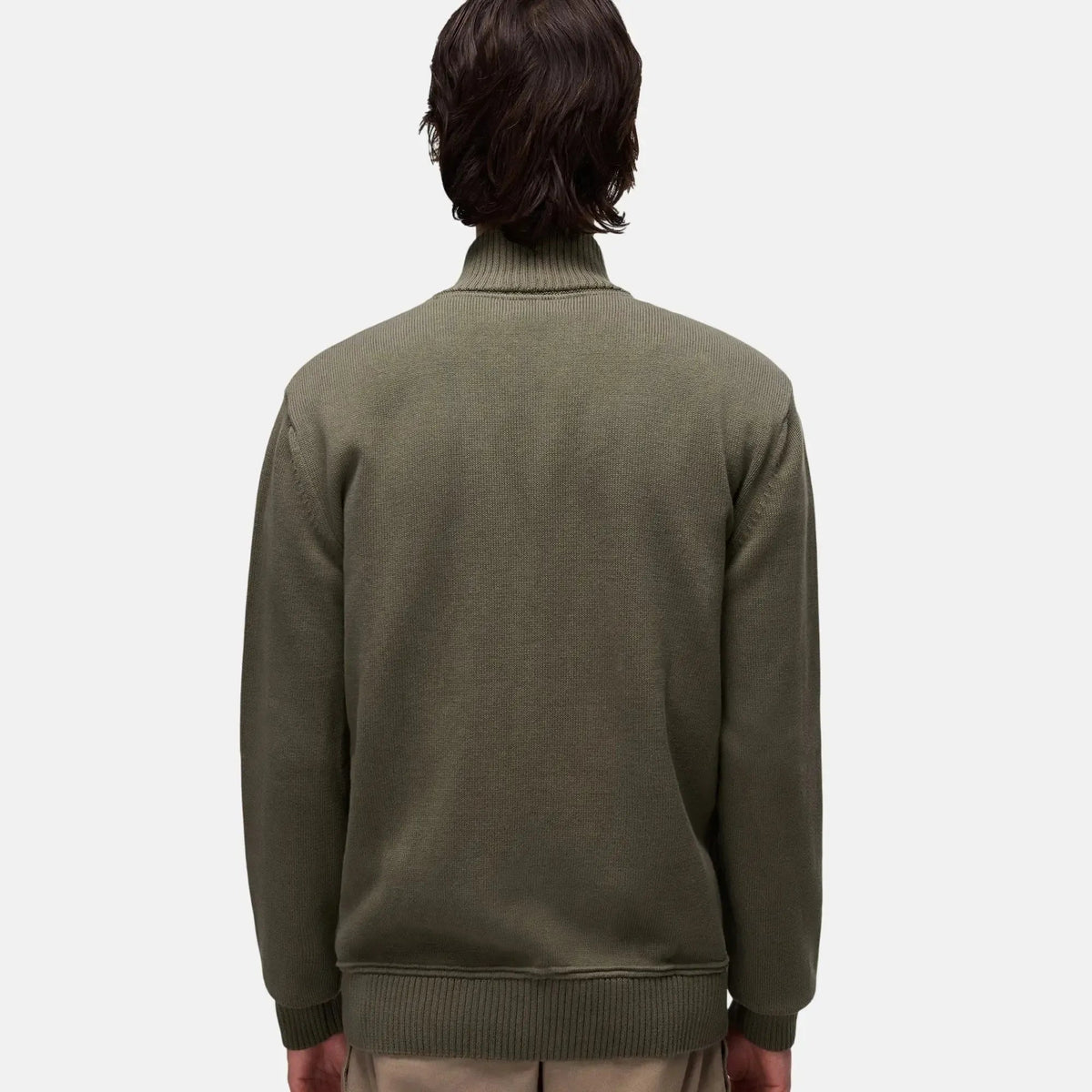Napapijri Berti Full Zip Knitted Jumper Tea Leaf | Northern Threads Designer Menswear