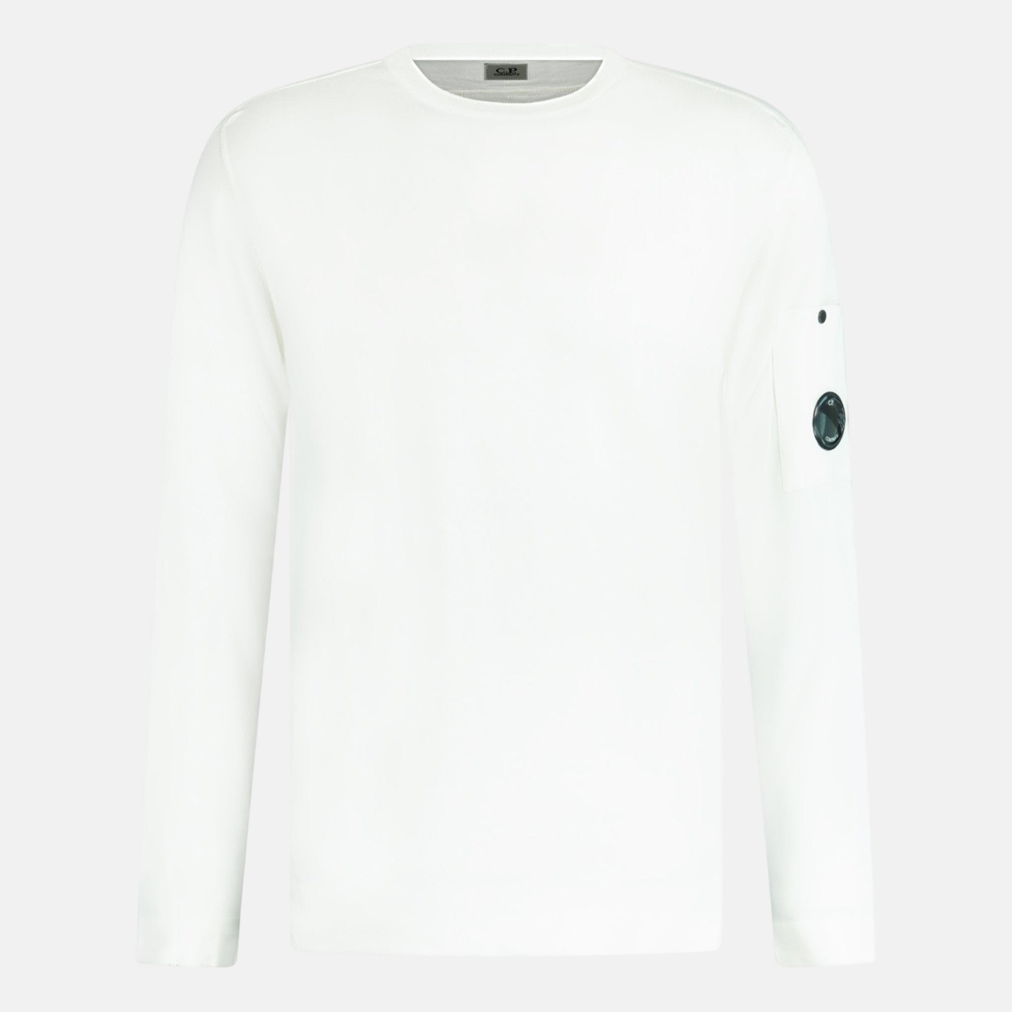 CP Company Sea Island Knitted Lens Sweatshirt White