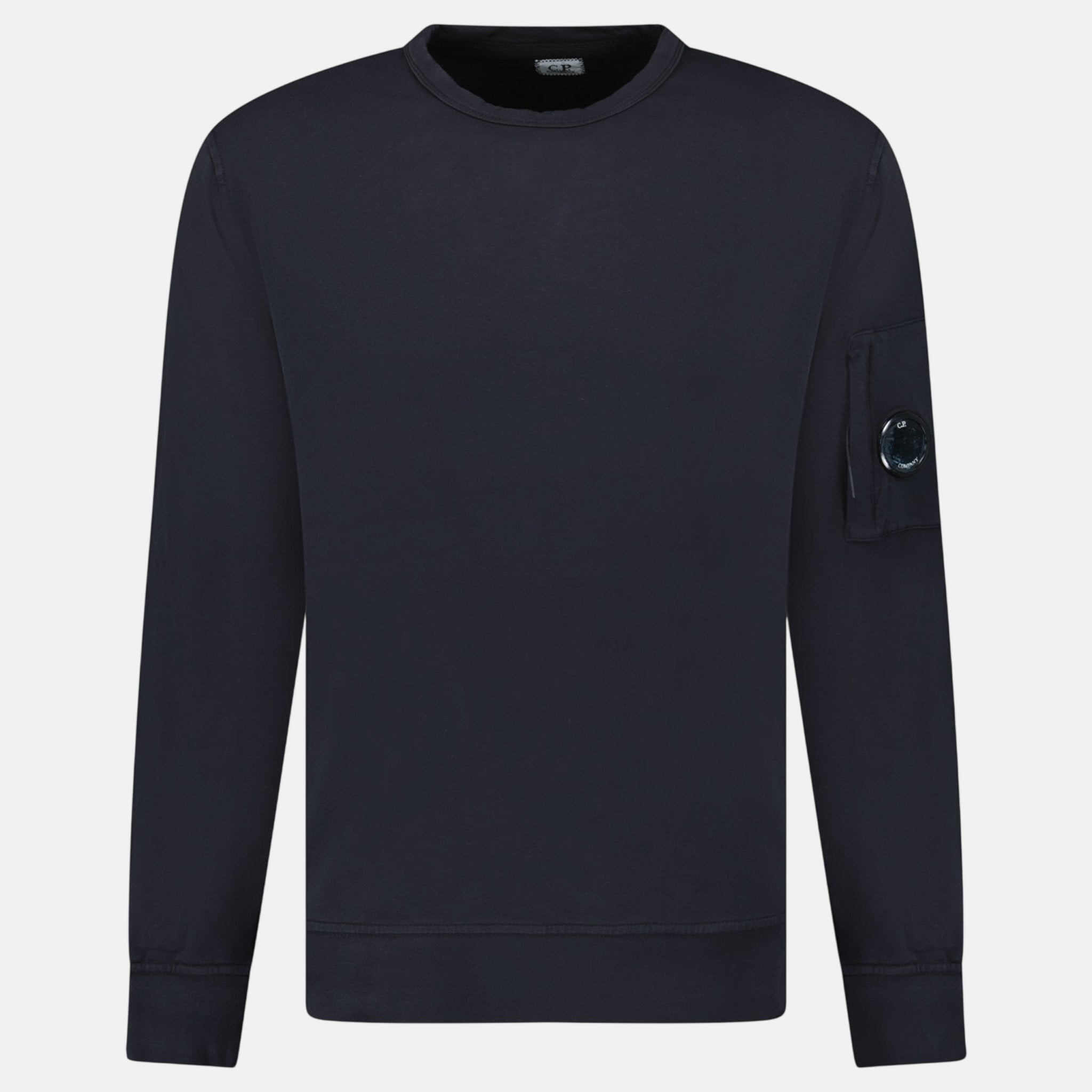CP Company Lens Light Fleece Crewneck Sweatshirt Black