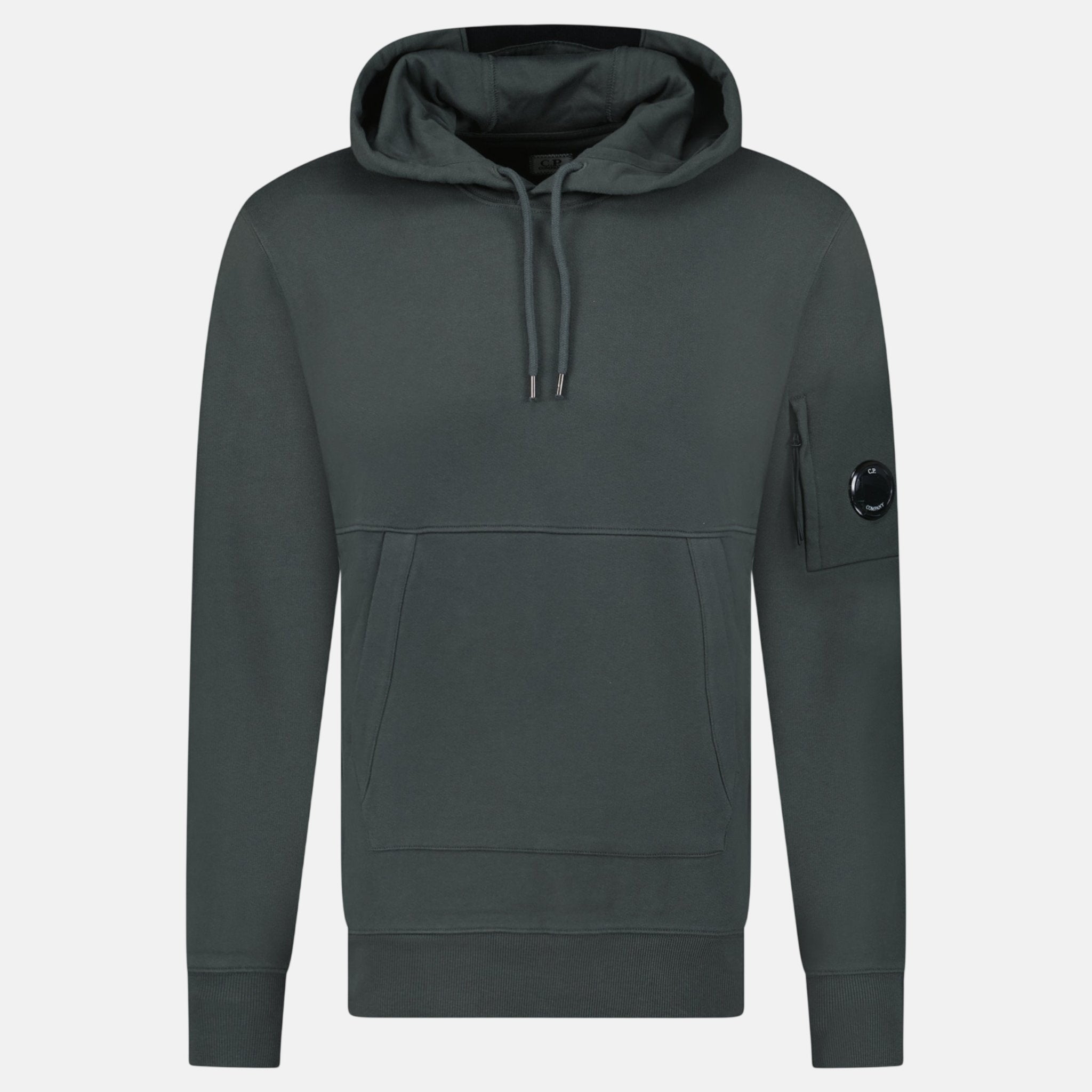 CP Company Lens Diagonal Raised Hooded Fleece Dark Shadow Grey