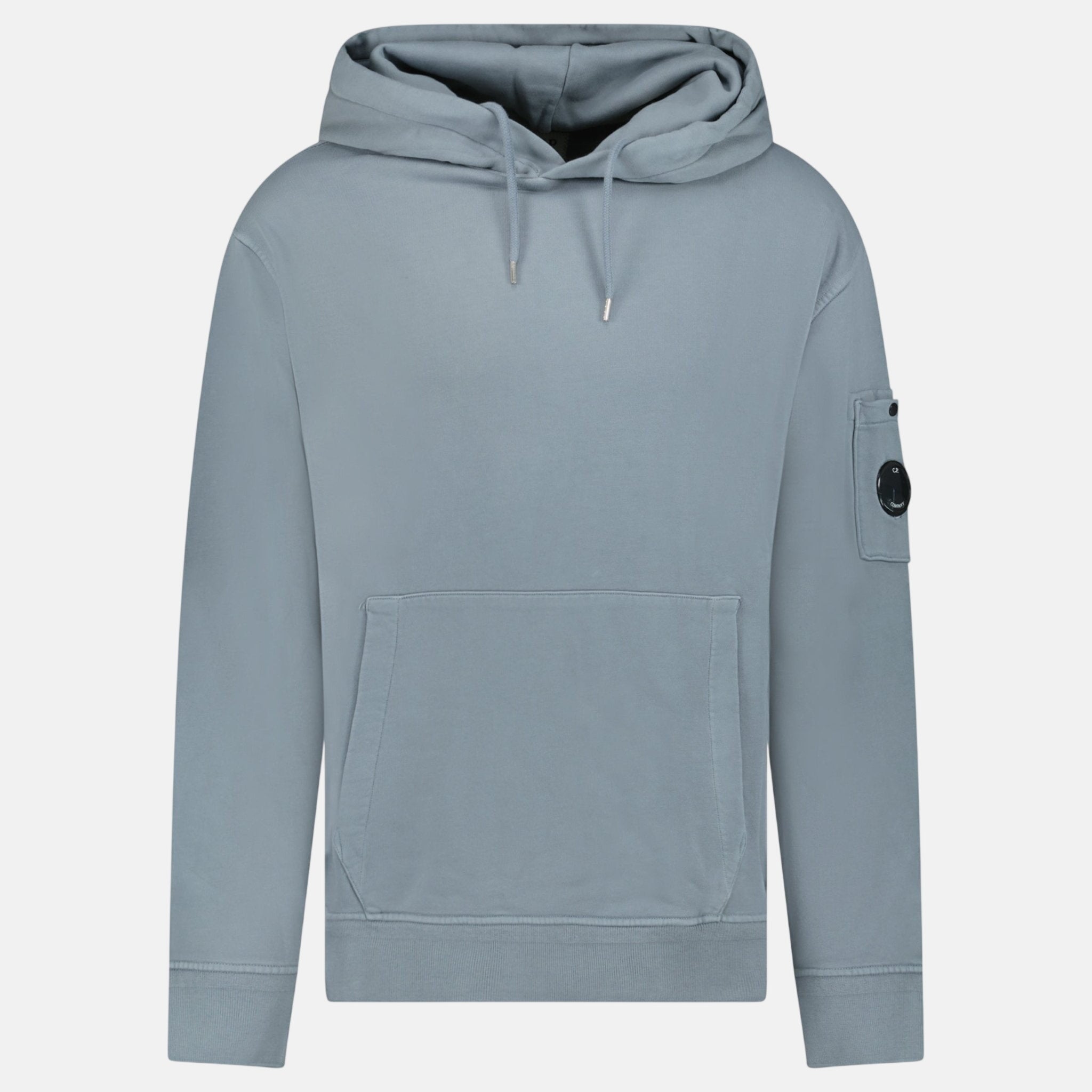 CP Company Lens Diagonal Raised Hooded Fleece Stormy Weather