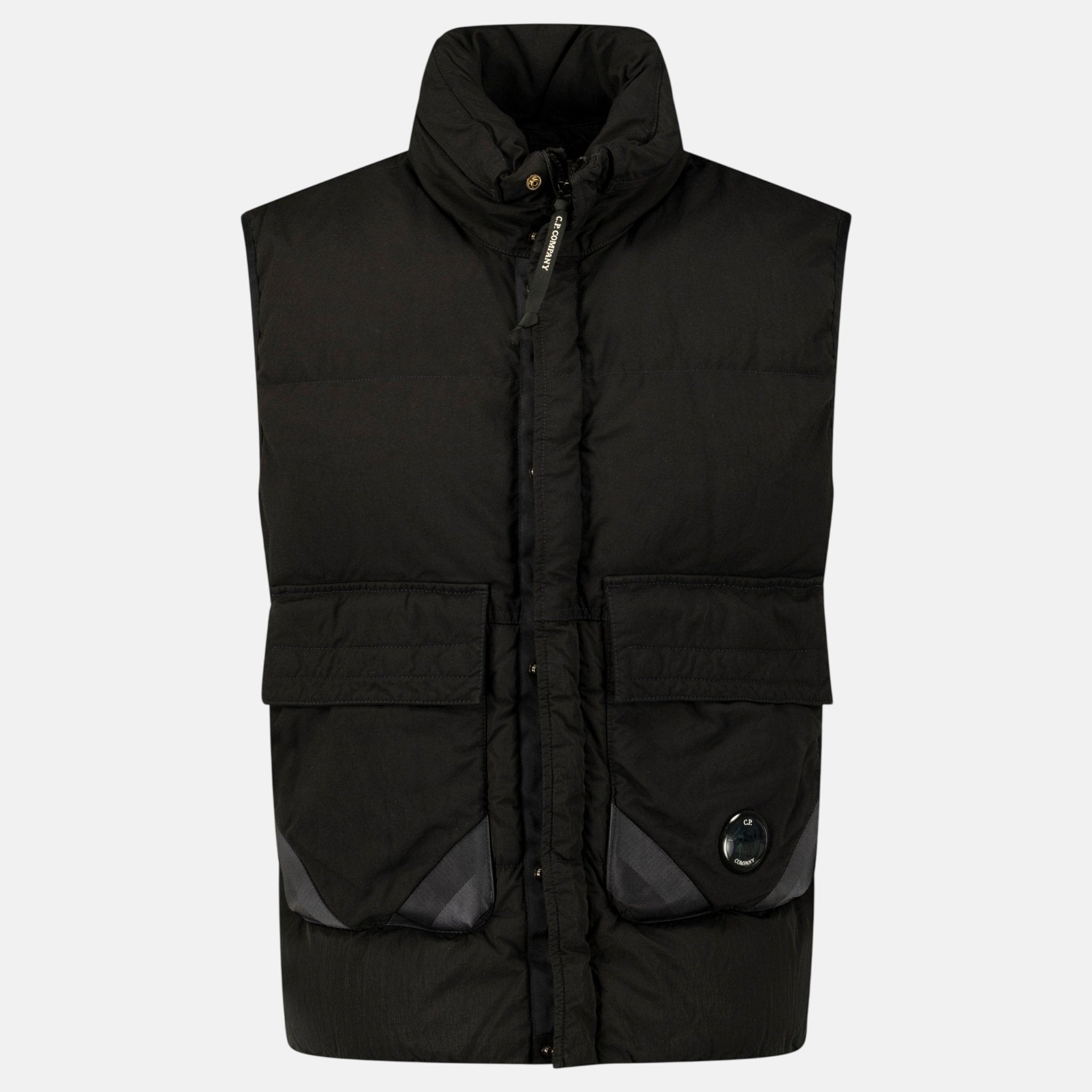 CP Company Lens Garment Dyed ECO-Chrome R Gilet Black