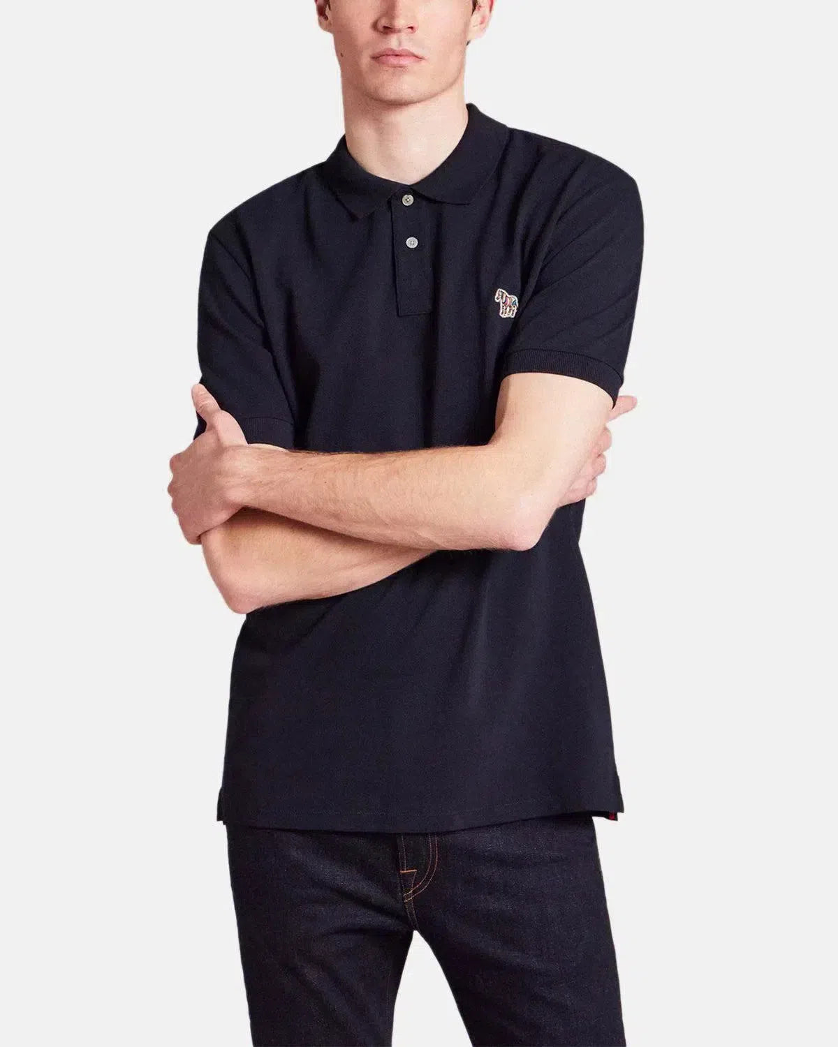 PAUL SMITH-PAUL SMITH PS COTTON PIQUE ZEBRA LOGO POLO SHIRT DARK NAVY-NORTHERN THREADS DESIGNER MENSWEAR