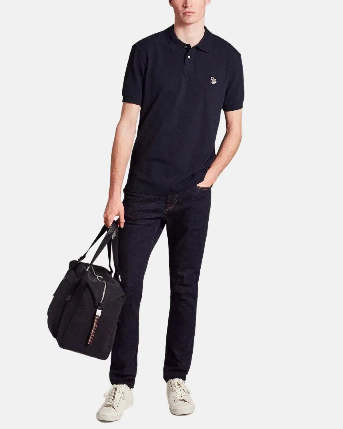 PAUL SMITH-PAUL SMITH PS COTTON PIQUE ZEBRA LOGO POLO SHIRT DARK NAVY-NORTHERN THREADS DESIGNER MENSWEAR
