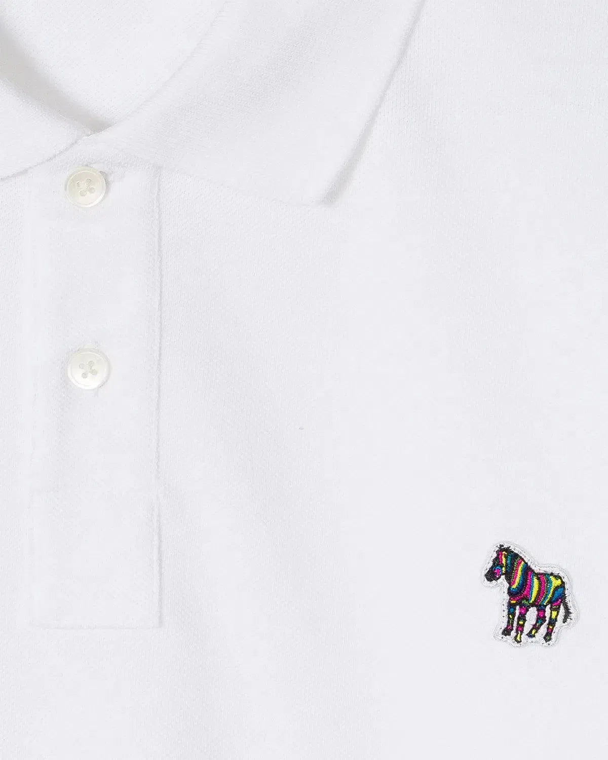 PAUL SMITH-PAUL SMITH PS COTTON PIQUE ZEBRA LOGO POLO SHIRT WHITE-NORTHERN THREADS DESIGNER MENSWEAR