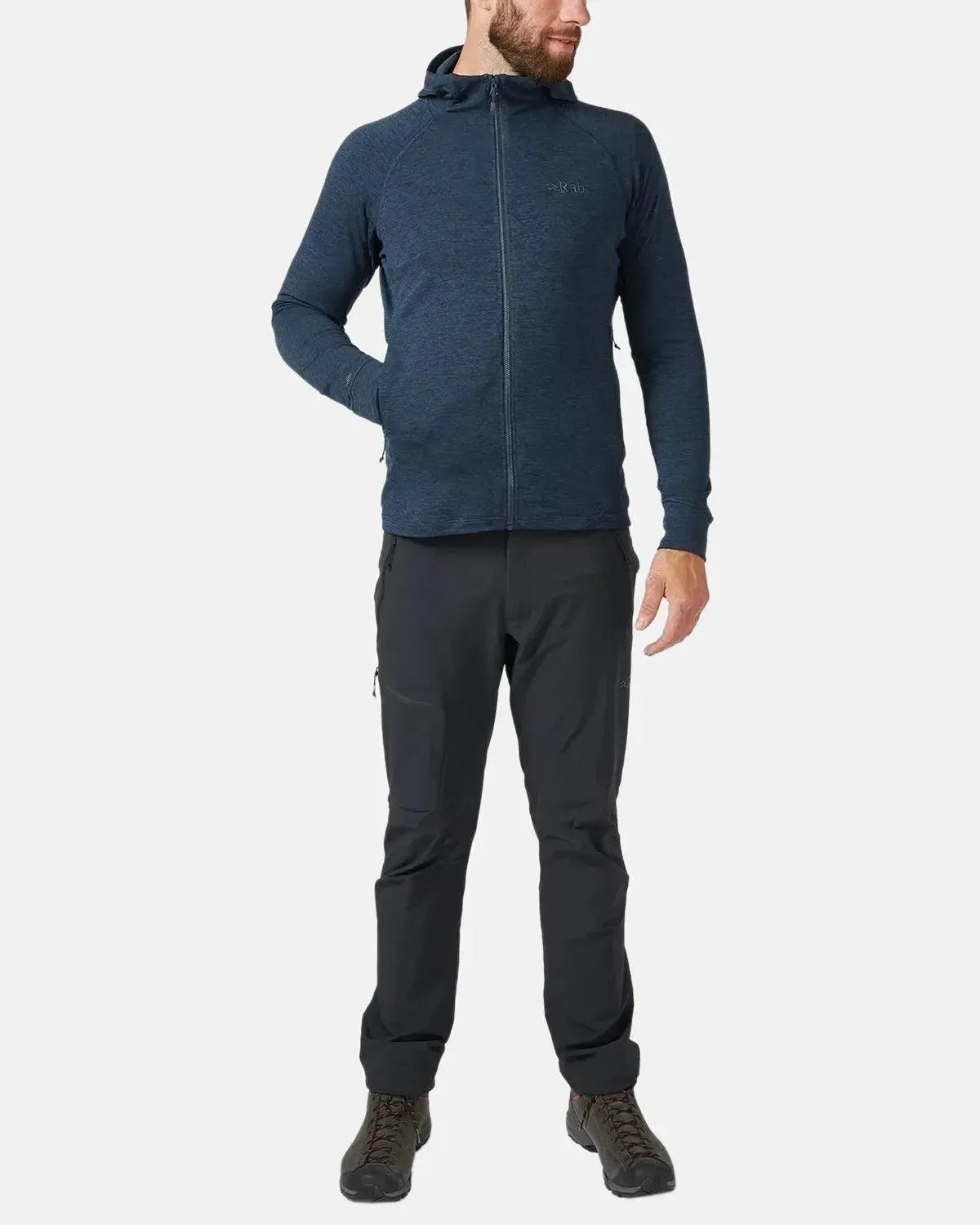 RAB NEXUS ZIP HOODED FLEECE DEEP INK - RAB-QFF-70-DIK-M - northern threads uk