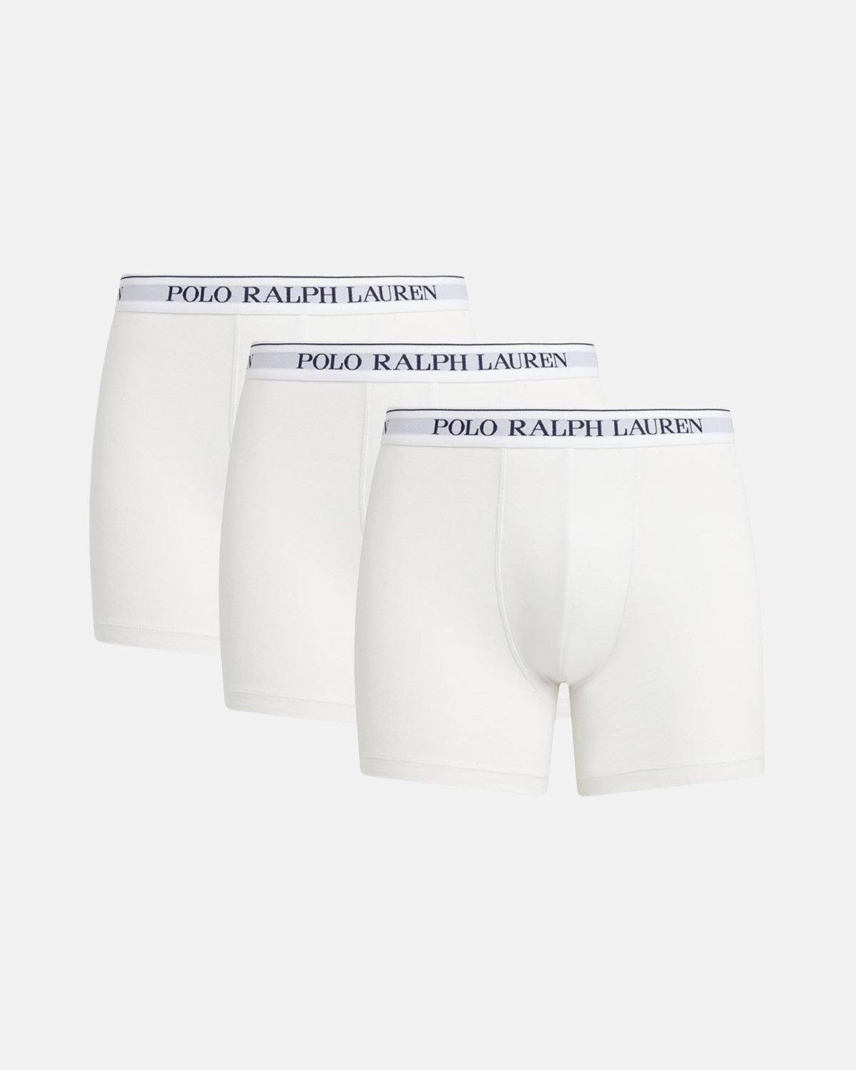 RALPH LAUREN 3 PACK BOXER BRIEF TRUNKS WHITE - RALPH-LAUREN-714835887-003-S - northern threads uk