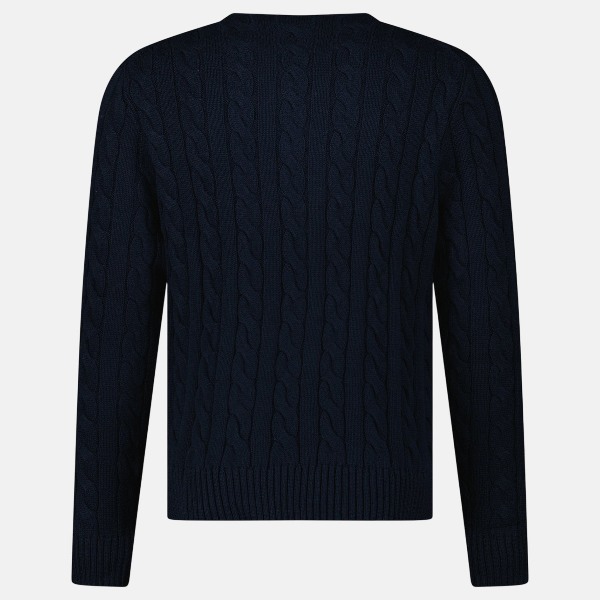 Ralph Lauren Cable Knit Sweater Navy - C62 - northern threads uk