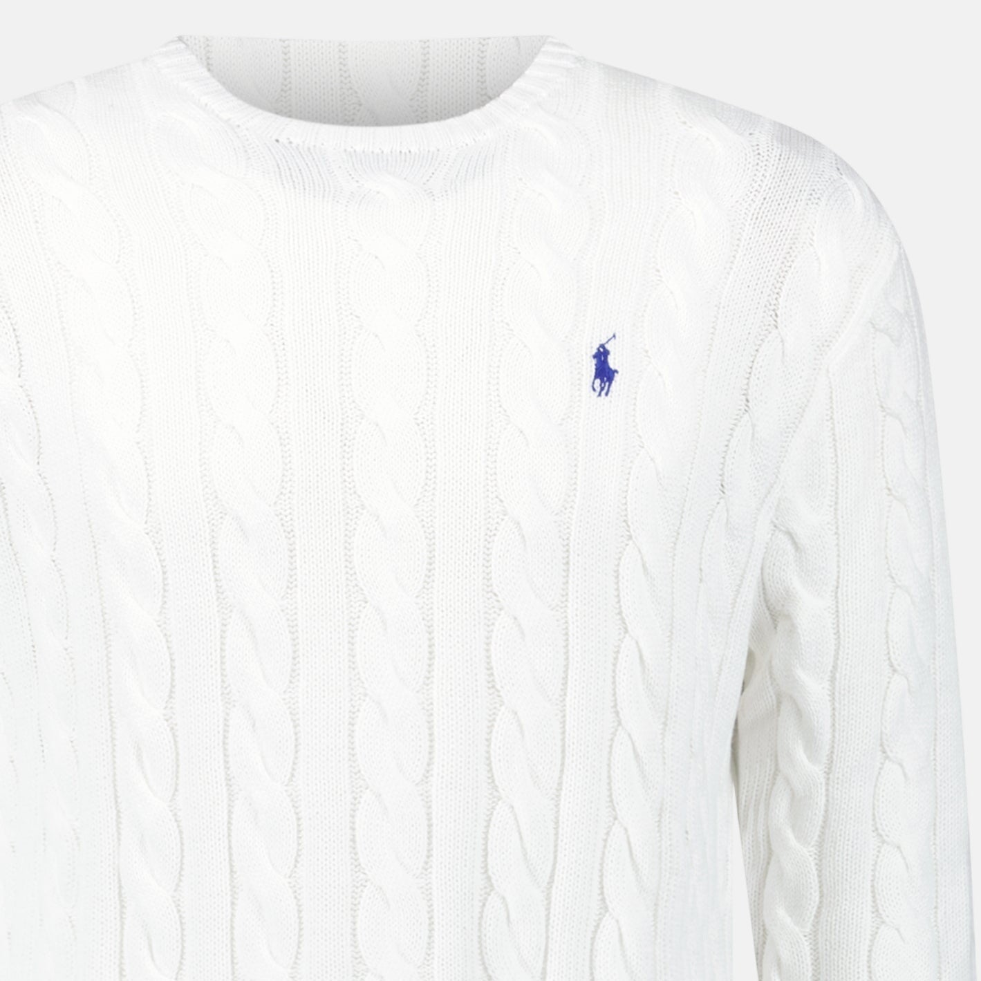 Ralph Lauren Cable Knit Sweater White - A72 - northern threads uk
