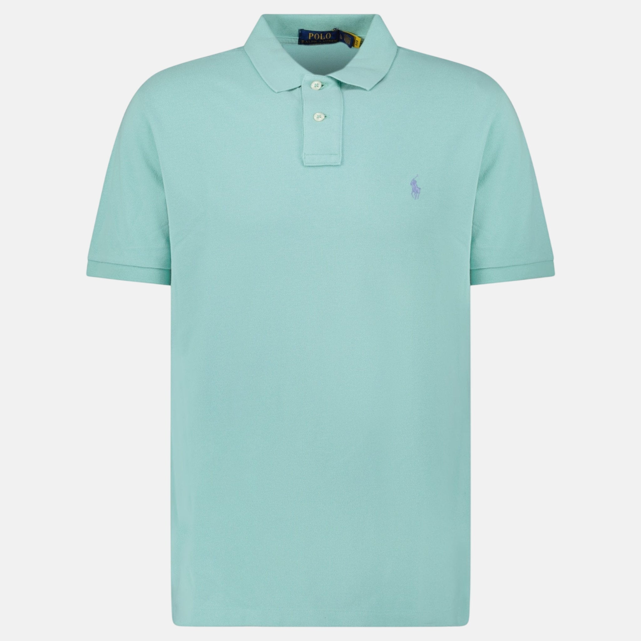 Ralph Lauren Cotton Mesh Custom Slim Fit Polo Shirt Celadon - C16 - northern threads uk