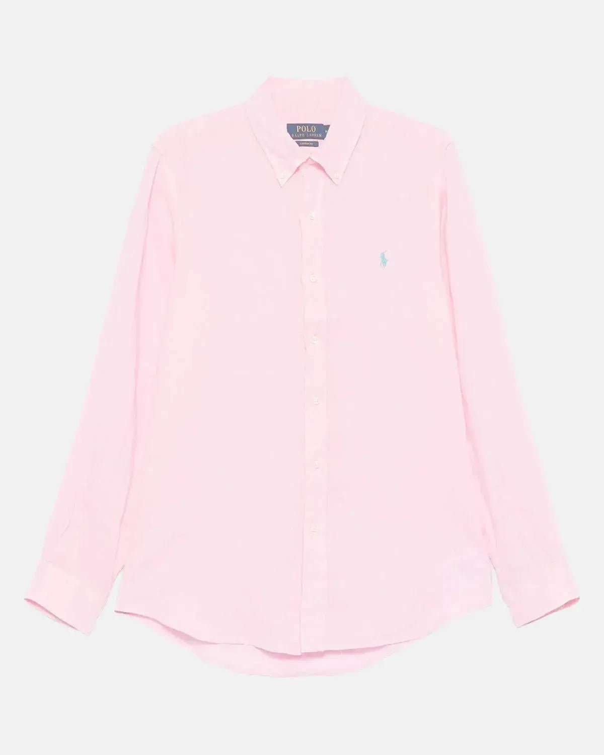 RALPH LAUREN CUSTOM FIT LINEN SHIRT CARMEL PINK - RALPH-LAUREN-710966294-009-S - northern threads uk