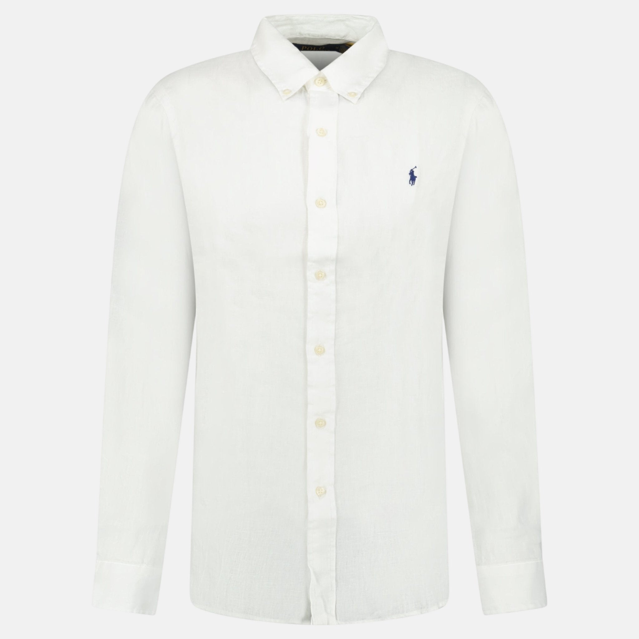 Ralph Lauren Custom Fit Linen Shirt Ceramic White - N10 - northern threads uk