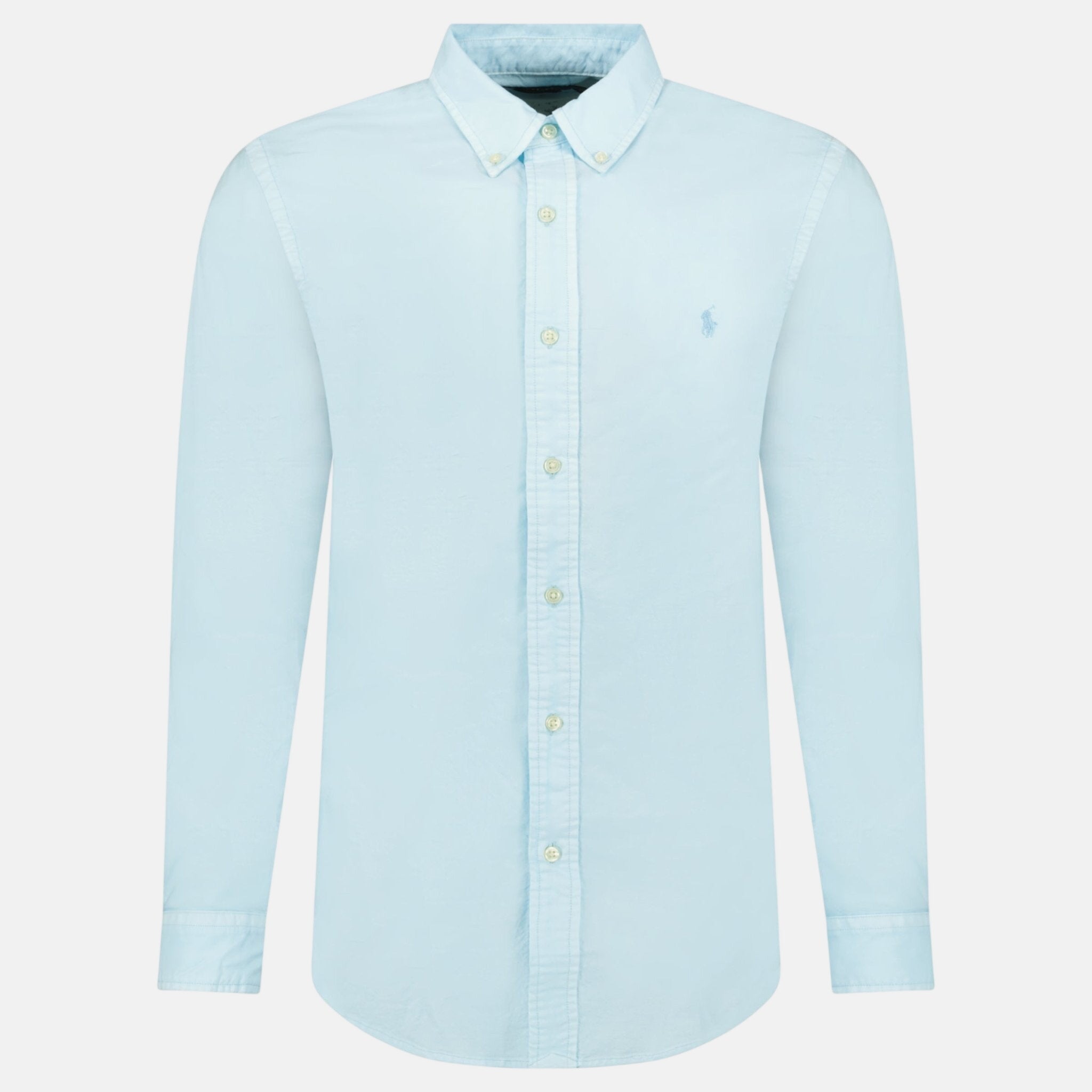 Ralph Lauren Custom Fit Long Sleeve Sport Shirt Sky - Aq1 - northern threads uk