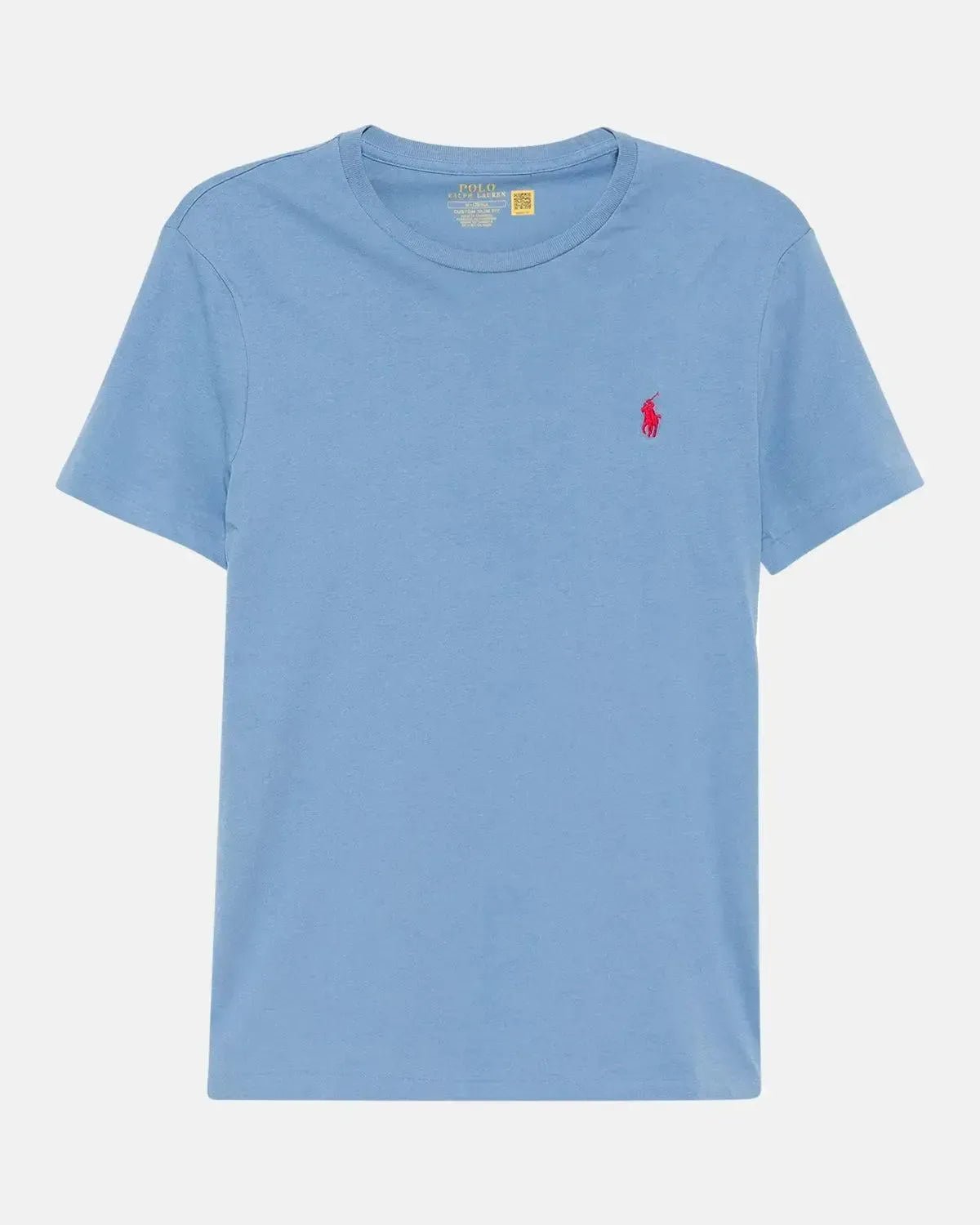 RALPH LAUREN CUSTOM SLIM FIT JERSEY T - SHIRT CAMPUS BLUE - RALPH-LAUREN-710671438-408-S - northern threads uk