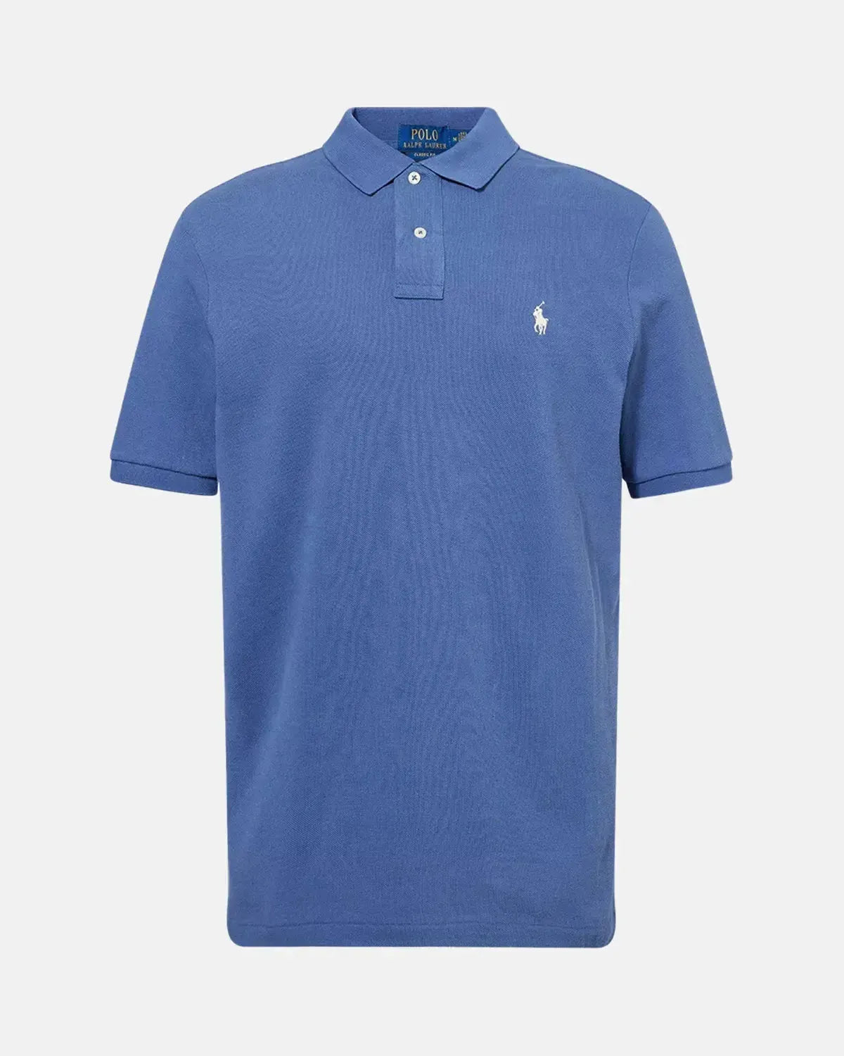 RALPH LAUREN CUSTOM SLIM FIT MESH POLO SHIRT EARTH BLUE - RALPH-LAUREN-710680784-434-M - northern threads uk