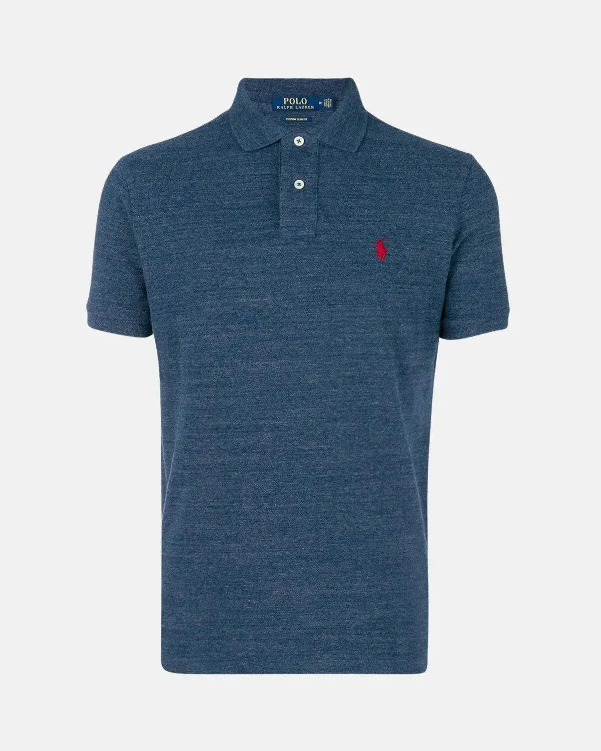 RALPH LAUREN CUSTOM SLIM FIT MESH POLO SHIRT ROYAL HEATHER BLUE - RALPH-LAUREN-710666998-005-S - northern threads uk