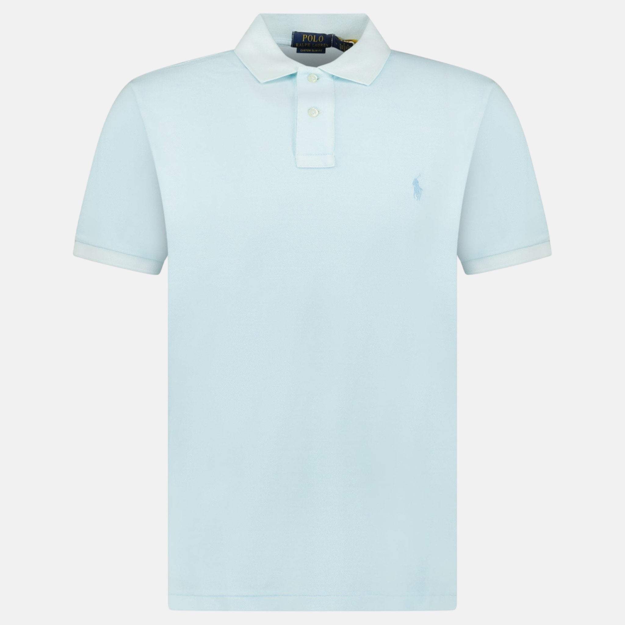 Ralph Lauren Custom Slim Fit Mesh Polo Shirt Sky - Aq1 - northern threads uk