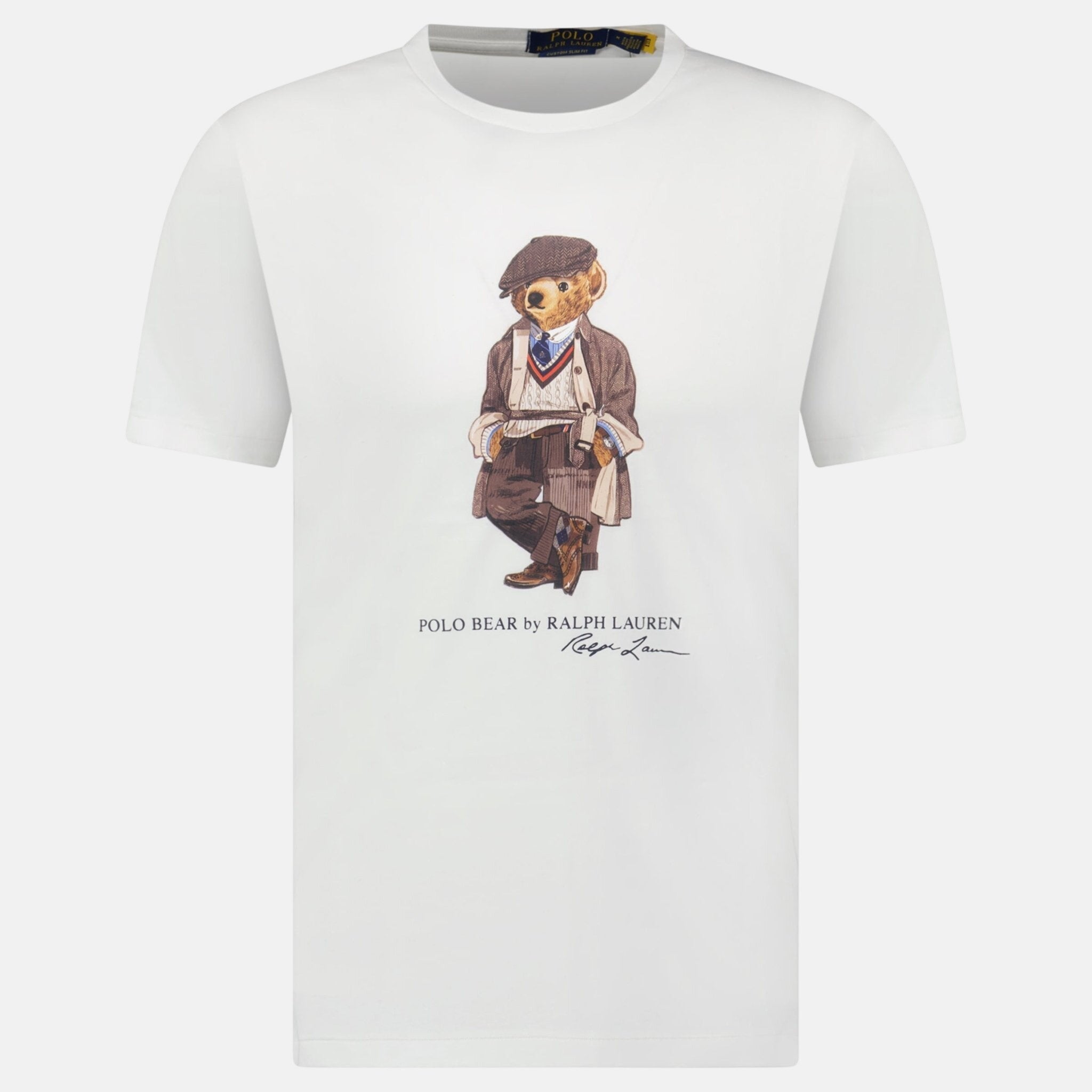 Ralph Lauren Custom Slim Fit Polo Bear T-Shirt White - B33 - northern threads uk