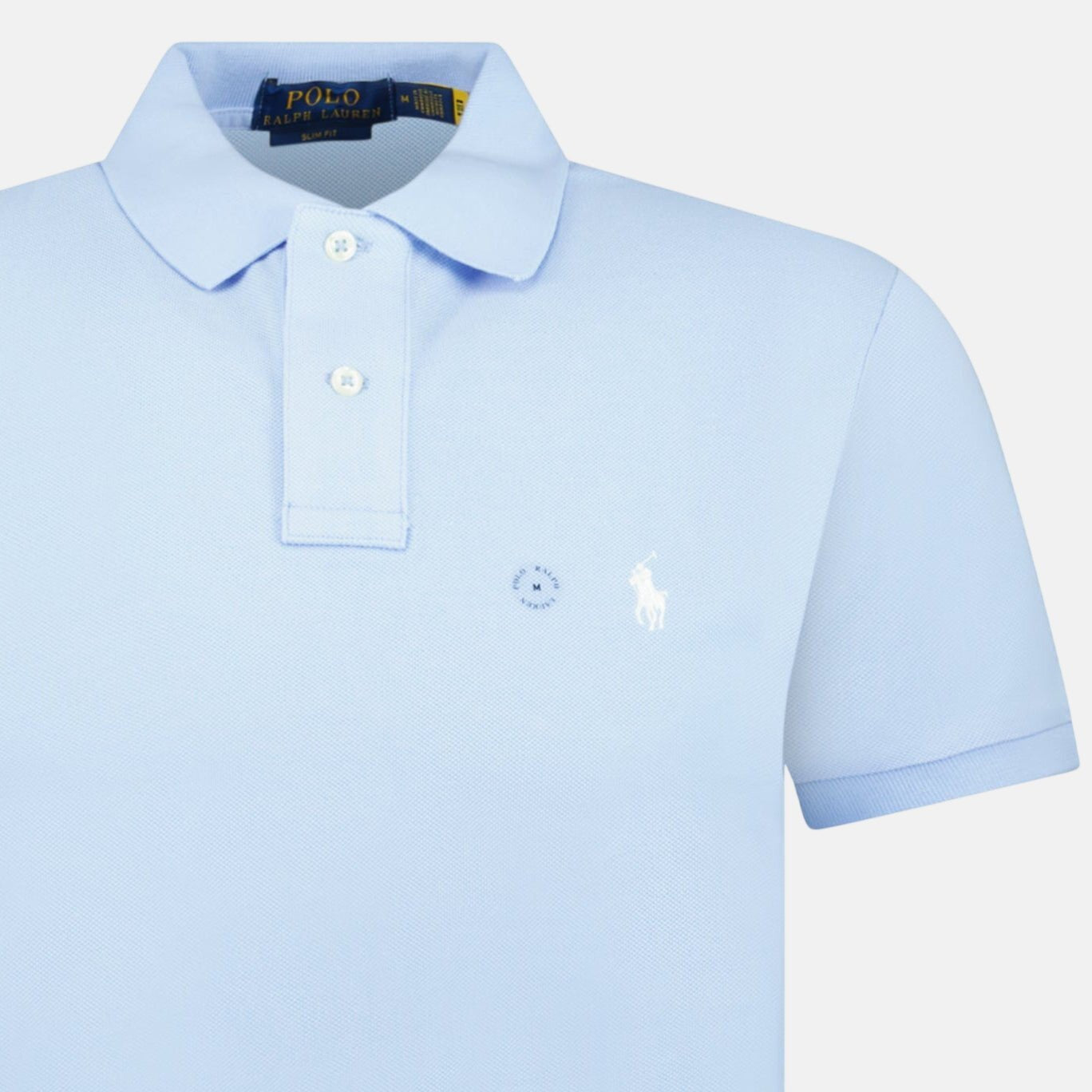 Ralph Lauren Mesh Slim Fit Polo Shirt Office Blue - northern threads