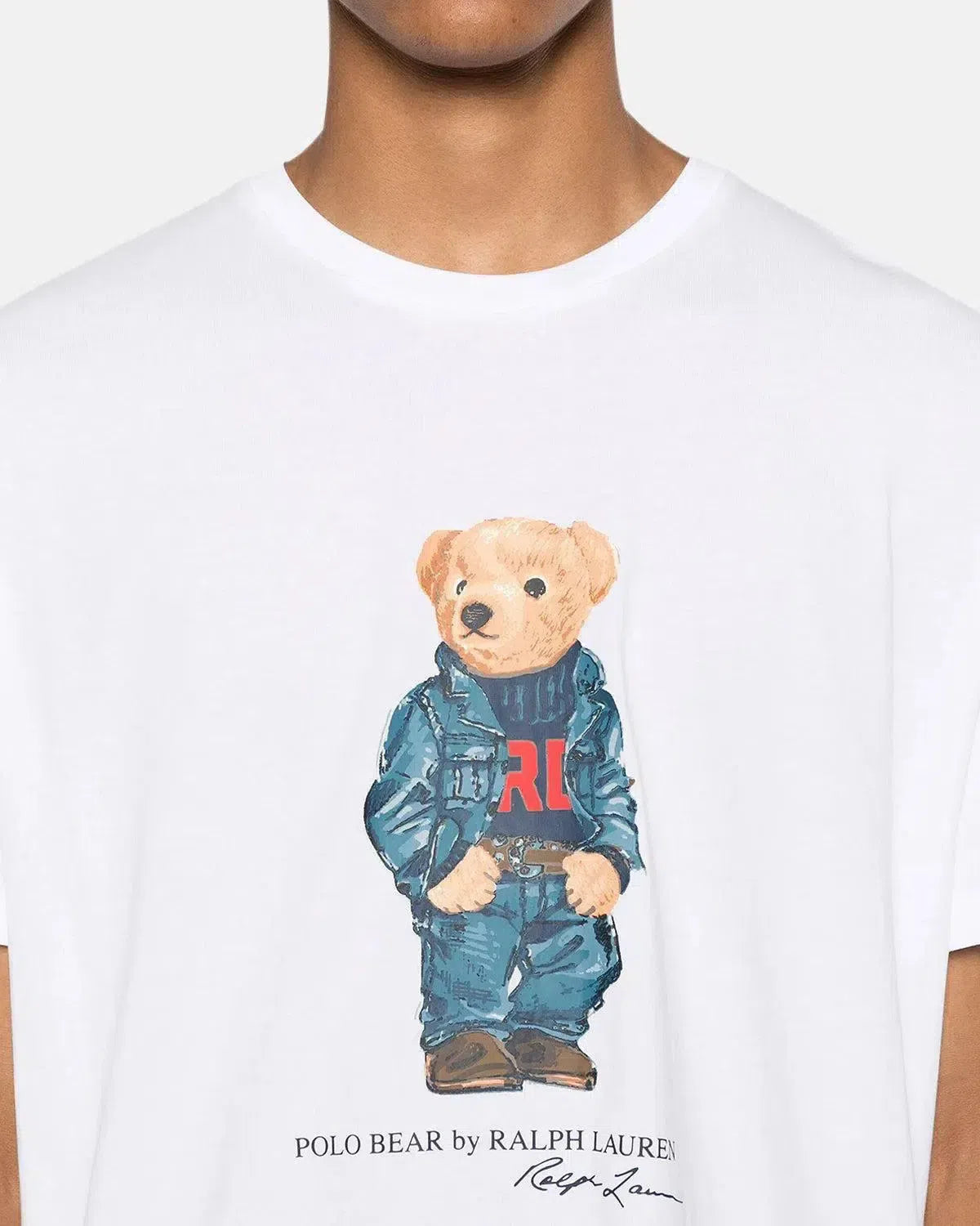 RALPH LAUREN-RALPH LAUREN CLASSIC FIT DENIM POLO BEAR T-SHIRT WHITE-NORTHERN THREADS DESIGNER MENSWEAR