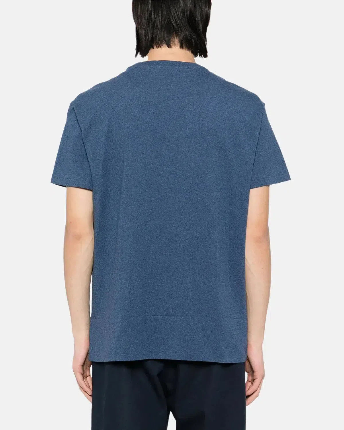 RALPH LAUREN-RALPH LAUREN CLASSIC FIT EMBROIDERED LOGO T-SHIRT DERBY BLUE HEATHER-NORTHERN THREADS DESIGNER MENSWEAR