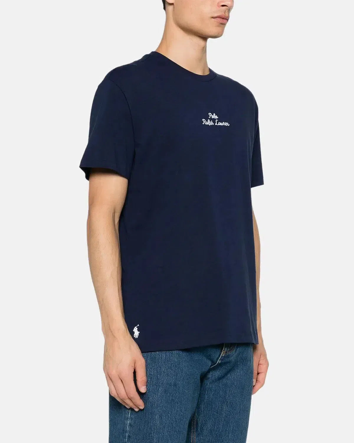 RALPH LAUREN-RALPH LAUREN CLASSIC FIT EMBROIDERED LOGO T-SHIRT NAVY-NORTHERN THREADS DESIGNER MENSWEAR