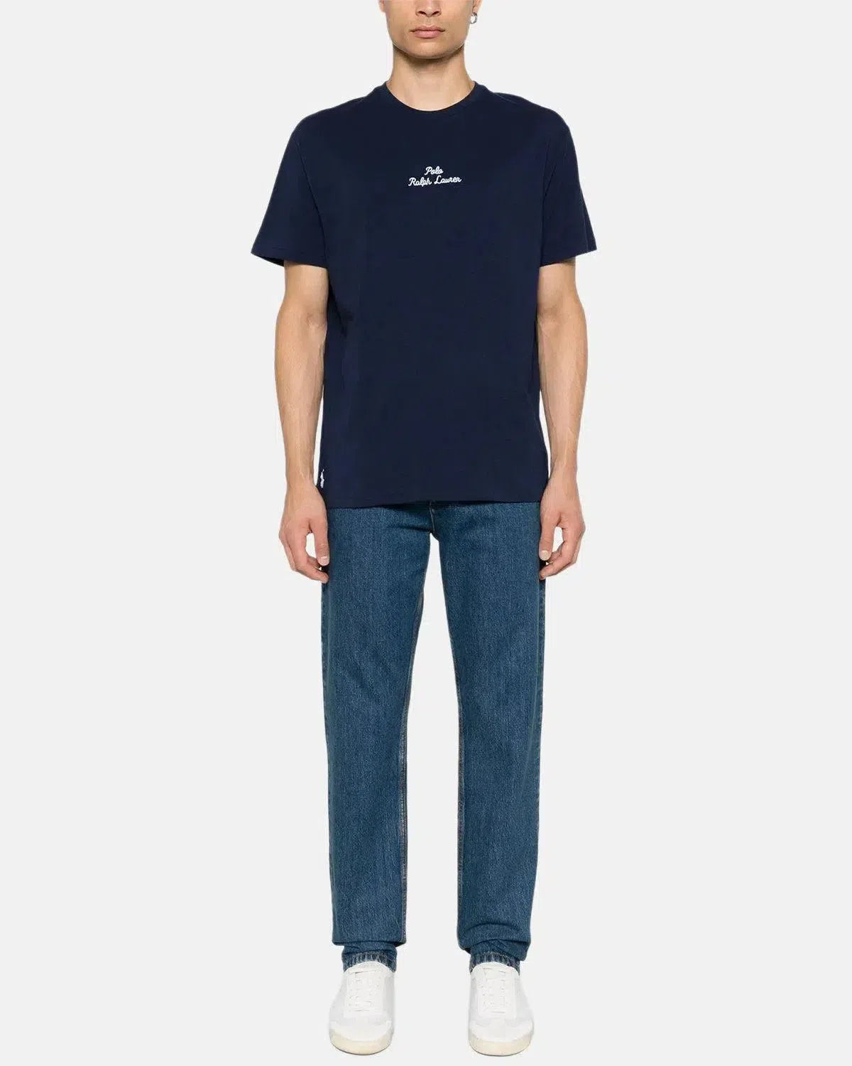 RALPH LAUREN-RALPH LAUREN CLASSIC FIT EMBROIDERED LOGO T-SHIRT NAVY-NORTHERN THREADS DESIGNER MENSWEAR