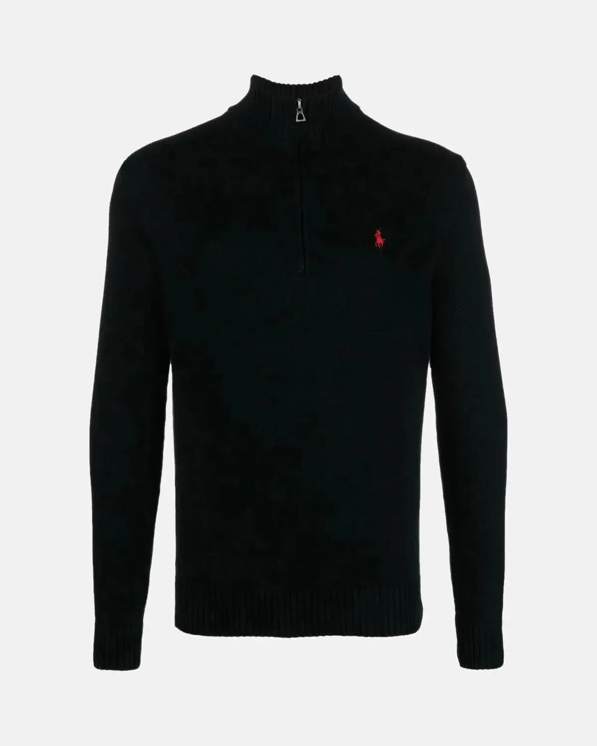 RALPH LAUREN-RALPH LAUREN COTTON 1/4 ZIP JUMPER BLACK-NORTHERN THREADS DESIGNER MENSWEAR