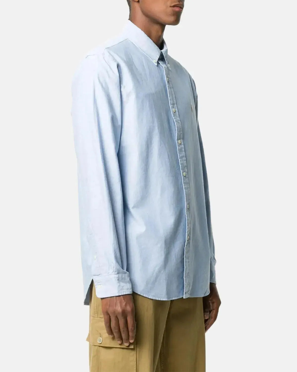 RALPH LAUREN-RALPH LAUREN CUSTOM FIT OXFORD SHIRT LIGHT BLUE-NORTHERN THREADS DESIGNER MENSWEAR