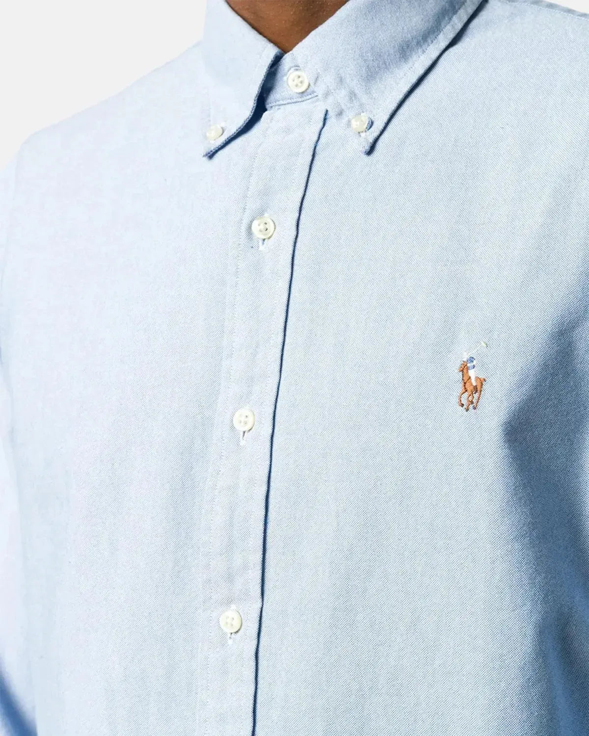 RALPH LAUREN-RALPH LAUREN CUSTOM FIT OXFORD SHIRT LIGHT BLUE-NORTHERN THREADS DESIGNER MENSWEAR
