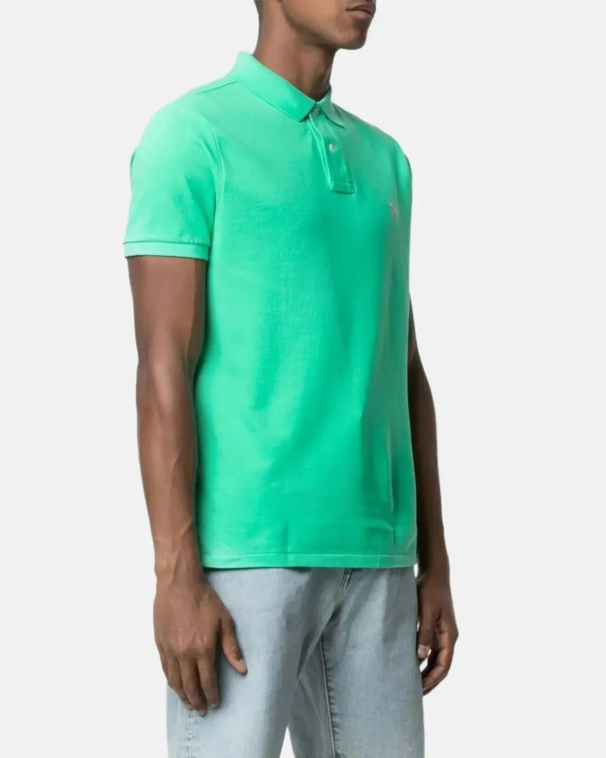 RALPH LAUREN-RALPH LAUREN CUSTOM SLIM FIT MESH POLO SHIRT ANDRIKO GREEN-NORTHERN THREADS DESIGNER MENSWEAR