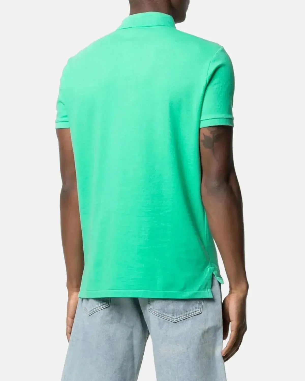 RALPH LAUREN-RALPH LAUREN CUSTOM SLIM FIT MESH POLO SHIRT ANDRIKO GREEN-NORTHERN THREADS DESIGNER MENSWEAR