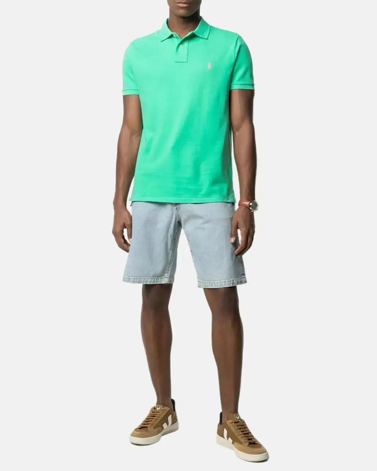 RALPH LAUREN-RALPH LAUREN CUSTOM SLIM FIT MESH POLO SHIRT ANDRIKO GREEN-NORTHERN THREADS DESIGNER MENSWEAR