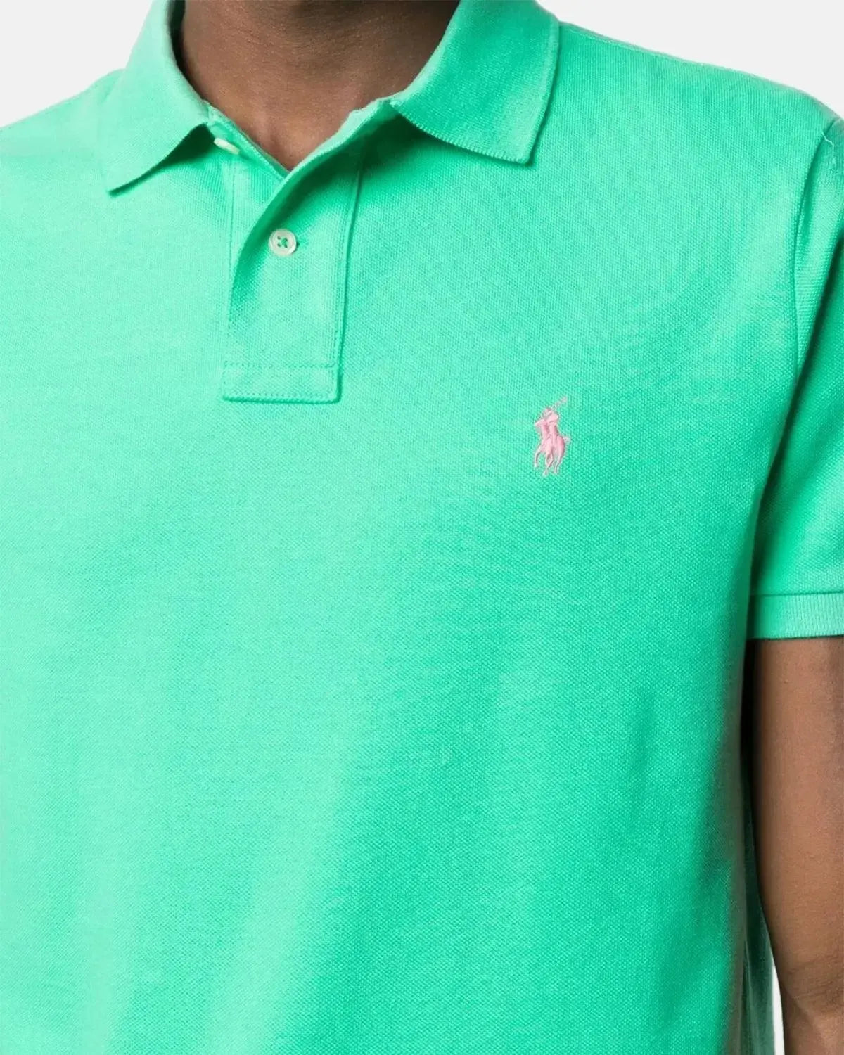 RALPH LAUREN-RALPH LAUREN CUSTOM SLIM FIT MESH POLO SHIRT ANDRIKO GREEN-NORTHERN THREADS DESIGNER MENSWEAR