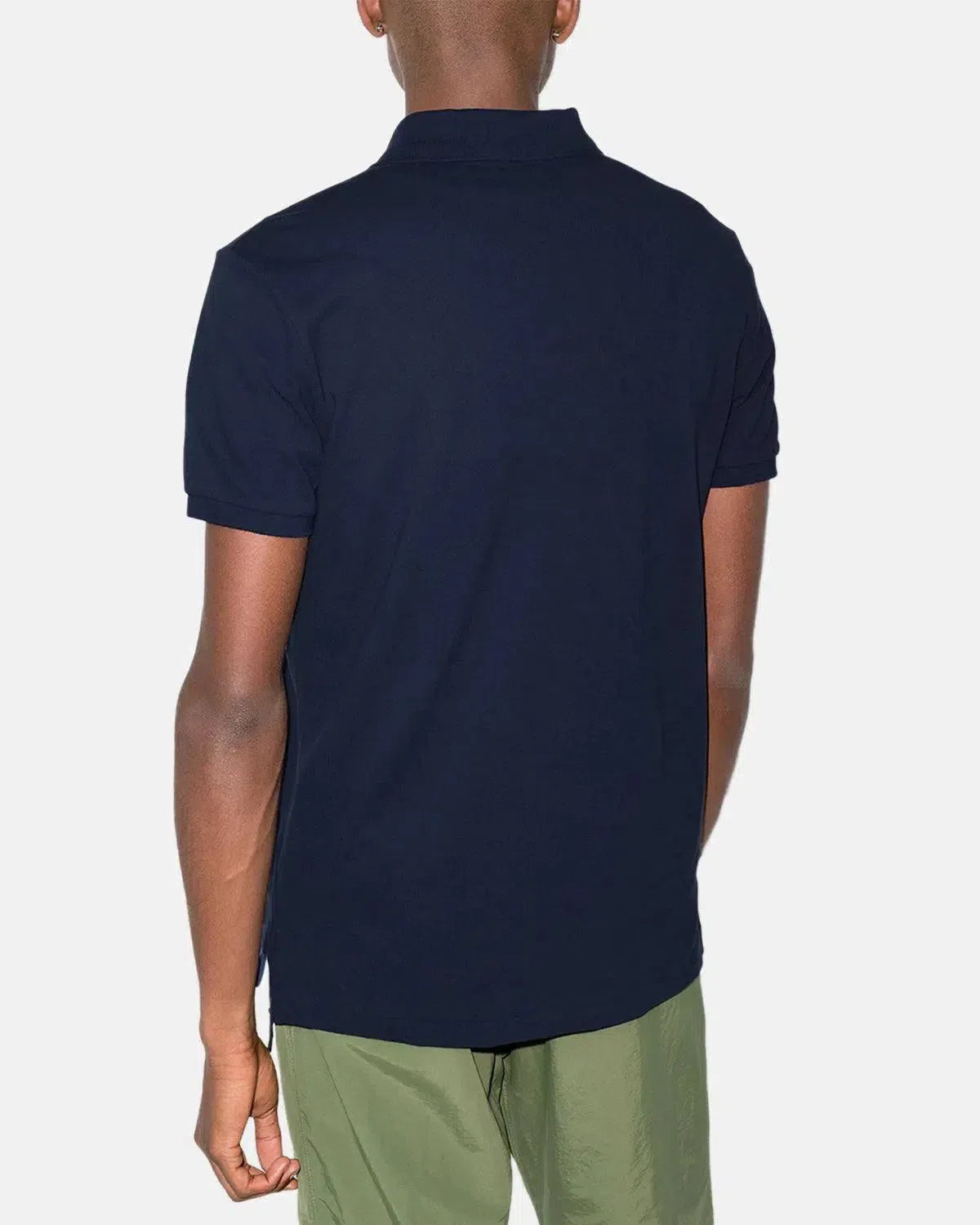 RALPH LAUREN-RALPH LAUREN CUSTOM SLIM FIT MESH POLO SHIRT NAVY RED-NORTHERN THREADS DESIGNER MENSWEAR
