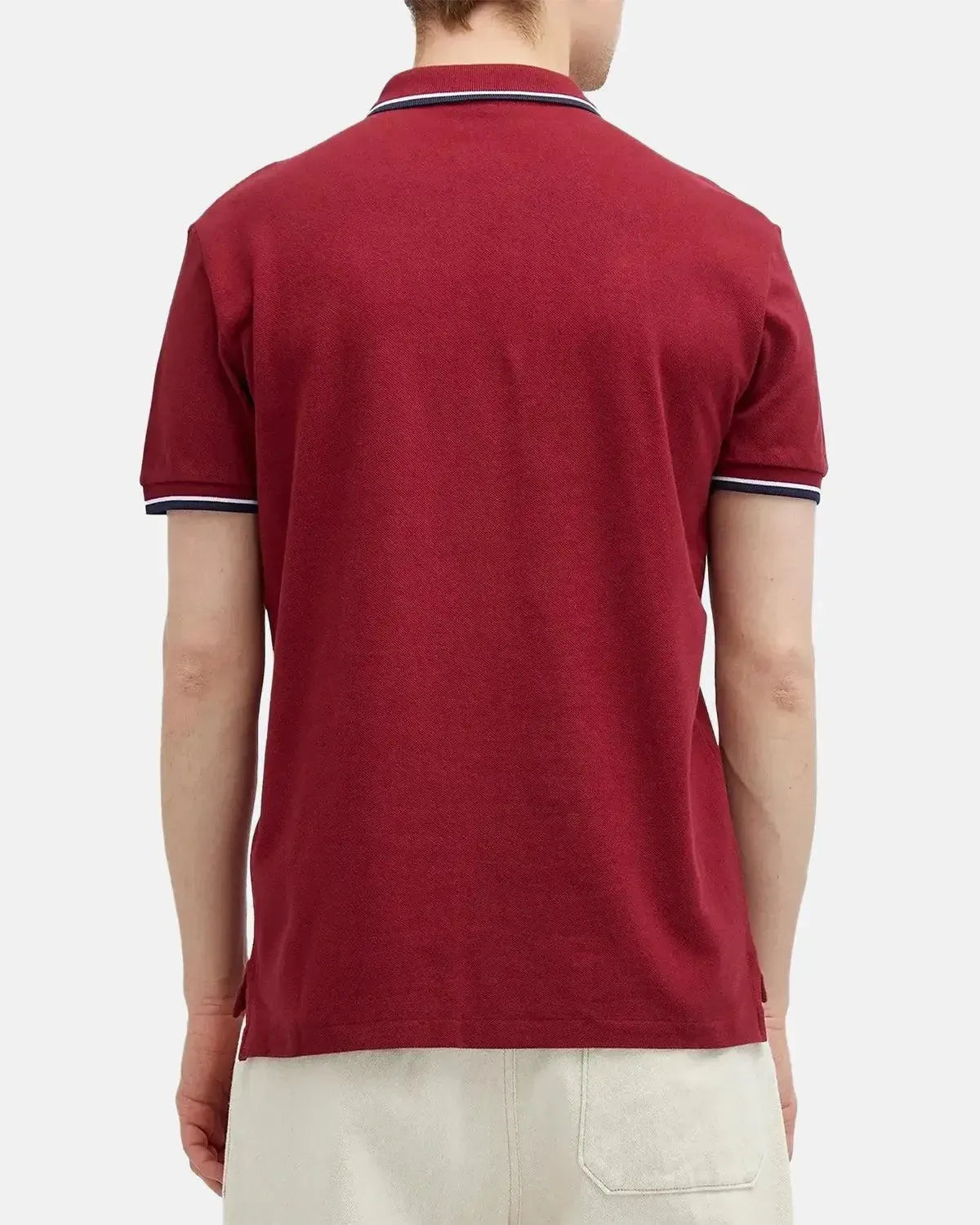 RALPH LAUREN-RALPH LAUREN CUSTOM SLIM FIT MESH TIPPED POLO SHIRT RED CARPET-NORTHERN THREADS DESIGNER MENSWEAR