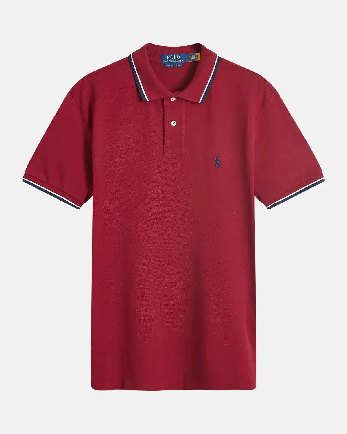 RALPH LAUREN-RALPH LAUREN CUSTOM SLIM FIT MESH TIPPED POLO SHIRT RED CARPET-NORTHERN THREADS DESIGNER MENSWEAR