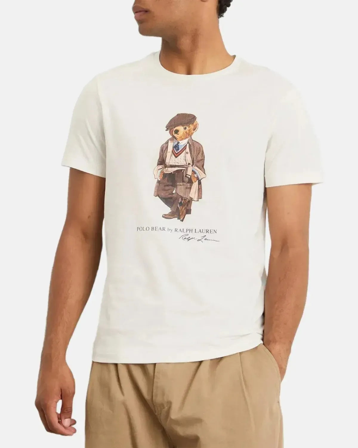 RALPH LAUREN-RALPH LAUREN CUSTOM SLIM FIT POLO BEAR T-SHIRT DECKWASH WHITE HRTG-NORTHERN THREADS DESIGNER MENSWEAR