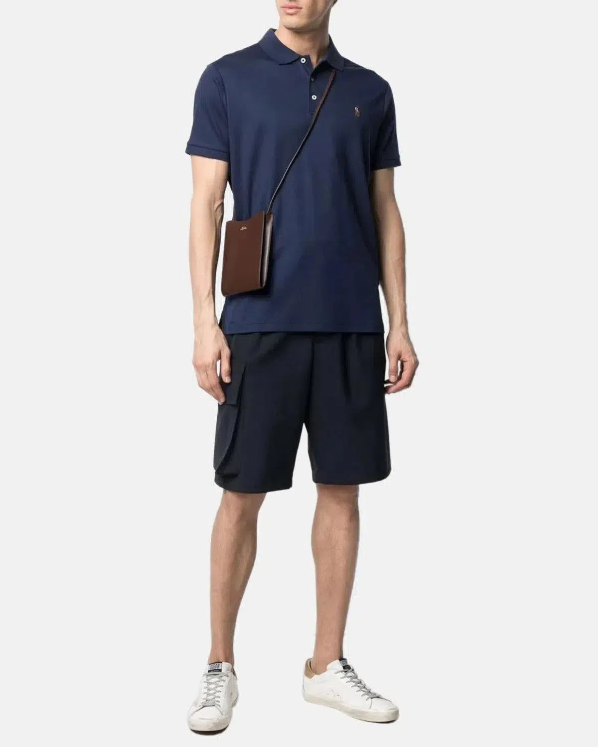 RALPH LAUREN-RALPH LAUREN CUSTOM SLIM FIT SOFT COTTON POLO SHIRT REFINED NAVY-NORTHERN THREADS DESIGNER MENSWEAR