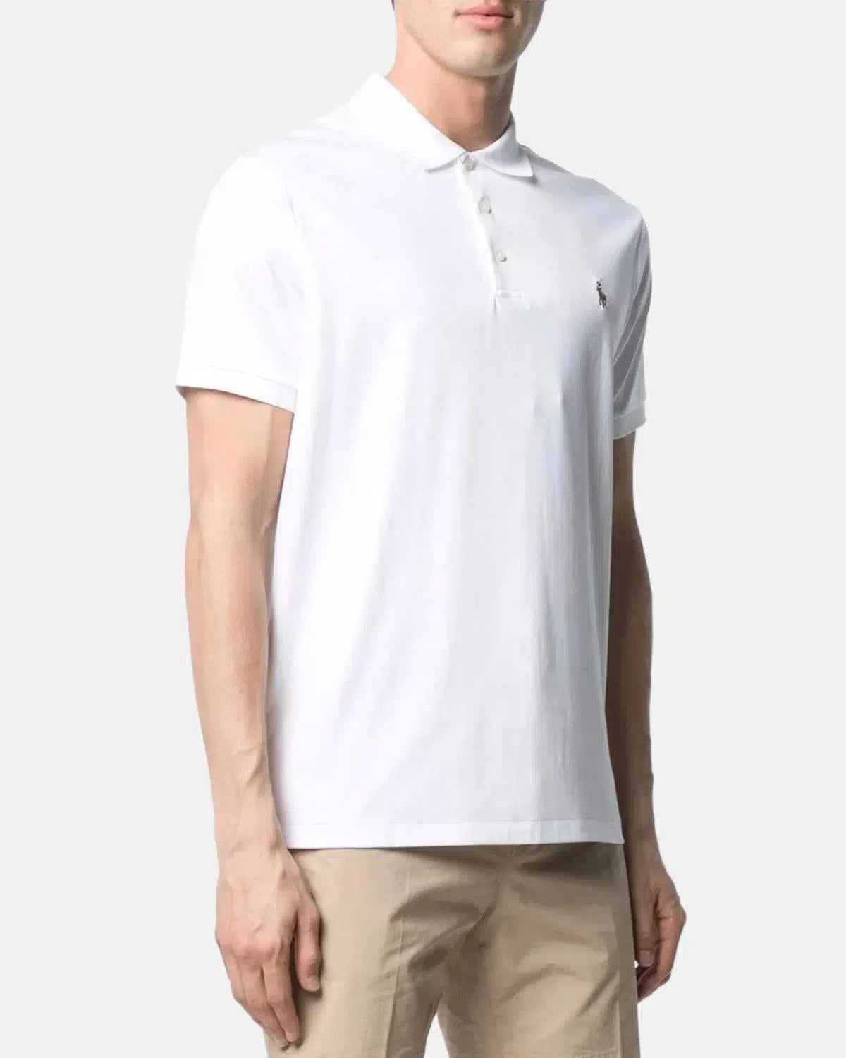 RALPH LAUREN-RALPH LAUREN CUSTOM SLIM FIT SOFT COTTON POLO SHIRT WHITE-NORTHERN THREADS DESIGNER MENSWEAR