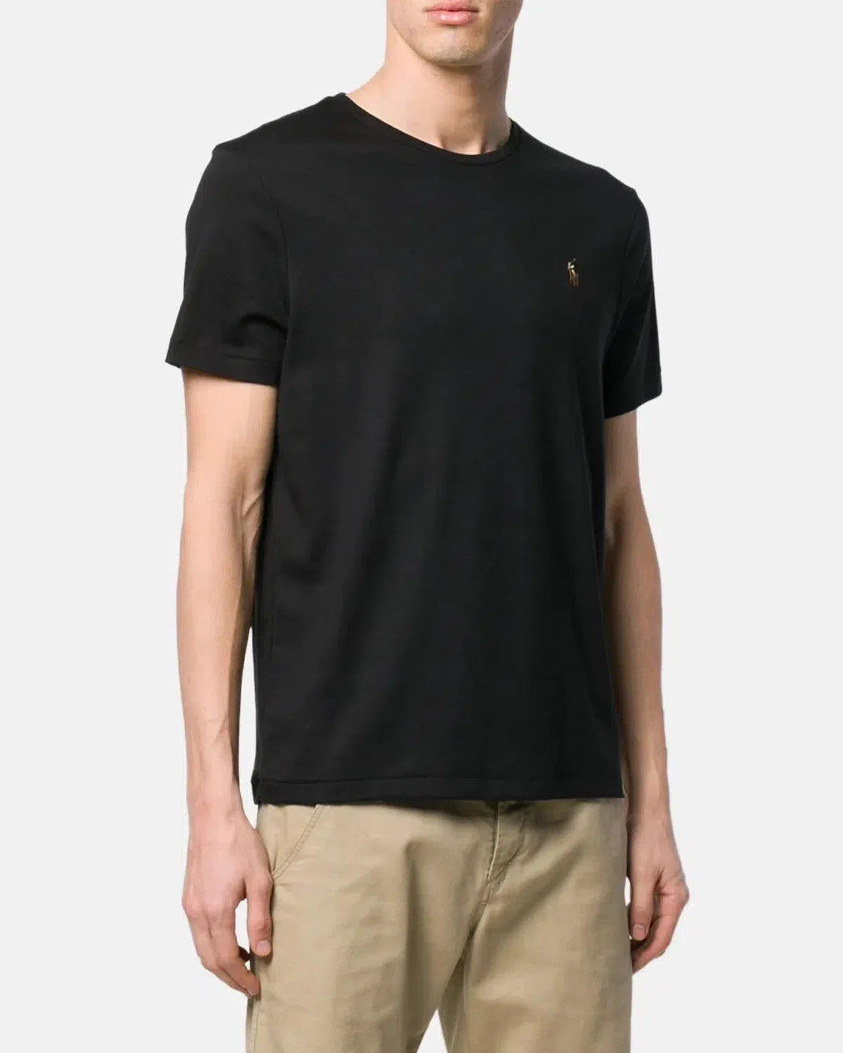 RALPH LAUREN-RALPH LAUREN CUSTOM SLIM FIT SOFT COTTON T-SHIRT BLACK-NORTHERN THREADS DESIGNER MENSWEAR