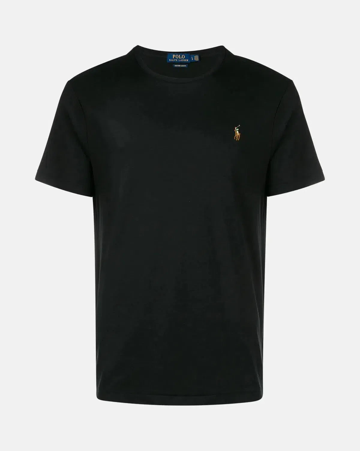 RALPH LAUREN-RALPH LAUREN CUSTOM SLIM FIT SOFT COTTON T-SHIRT BLACK-NORTHERN THREADS DESIGNER MENSWEAR