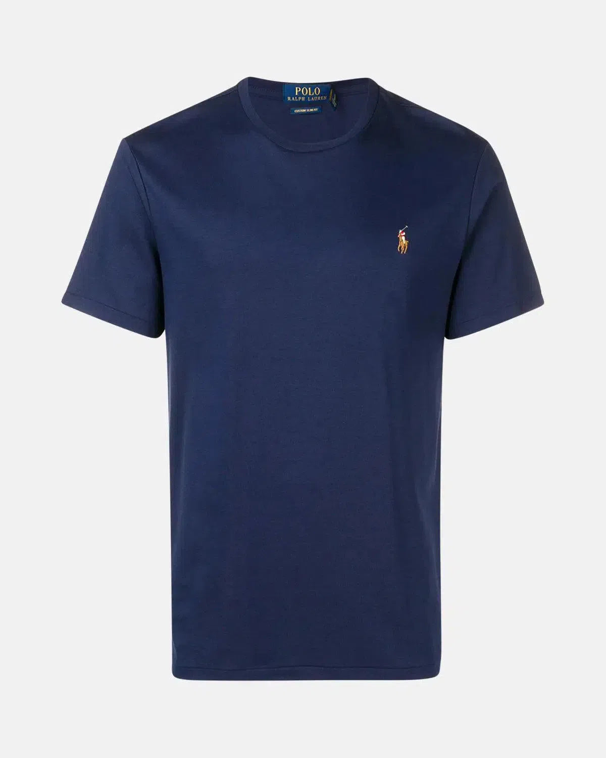 RALPH LAUREN-RALPH LAUREN CUSTOM SLIM FIT SOFT COTTON T-SHIRT REFINED NAVY-NORTHERN THREADS DESIGNER MENSWEAR