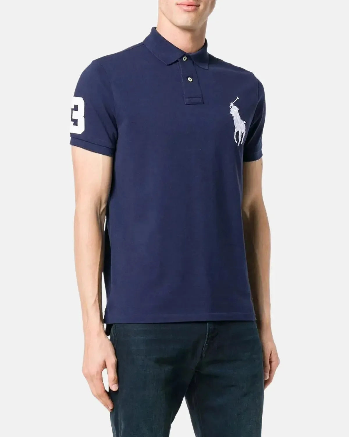 RALPH LAUREN-RALPH LAUREN CUSTOM SLIM FIT TEAM POLO SHIRT NEWPORT NAVY-NORTHERN THREADS DESIGNER MENSWEAR