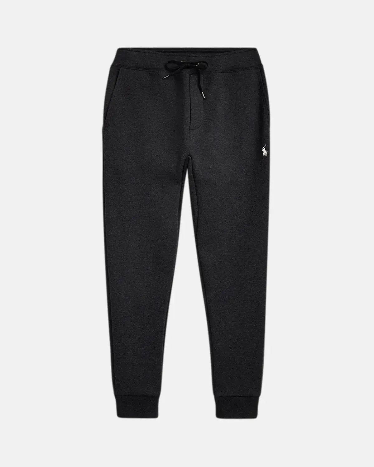 RALPH LAUREN-RALPH LAUREN DOUBLE KNIT JOGGING BOTTOMS BLACK MARL HEATHER-NORTHERN THREADS DESIGNER MENSWEAR