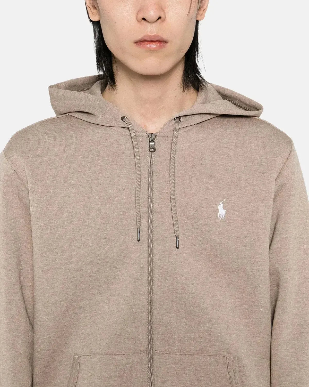 RALPH LAUREN-RALPH LAUREN DOUBLE KNIT ZIP HOODIE ADIRONDACK HEATHER-NORTHERN THREADS DESIGNER MENSWEAR